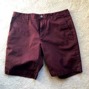 Bonobos shorts maroon 36”x9”